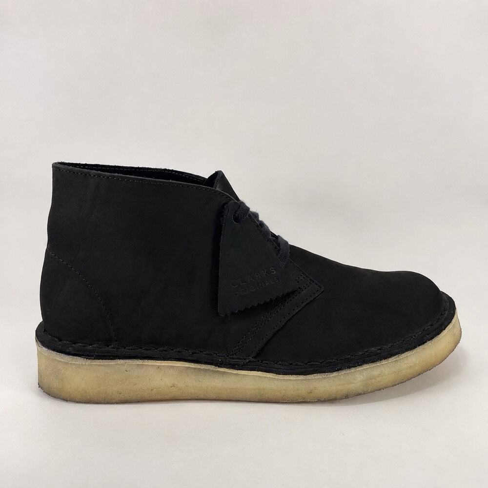 Clarks Originals Desert Coal Black Nubuck Chukka Boots Womens Size 8.5 Crepe